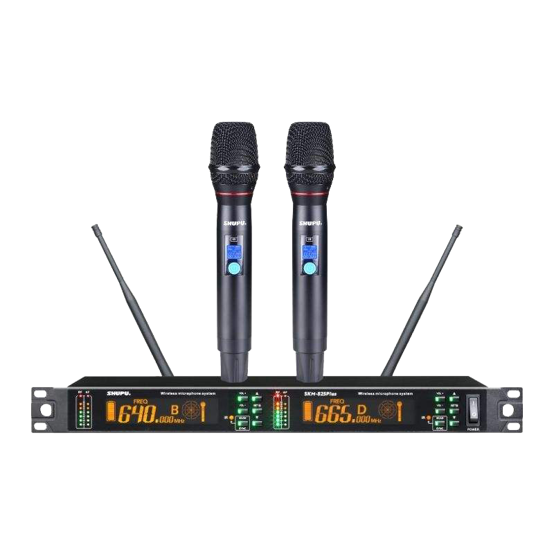 SHUPU SKM-825PLUS Dynamic Headset Microphone Professional UHF Wireless Handheld Mic IR Tech Noise Ca
