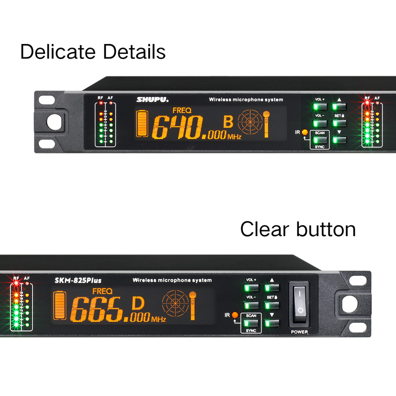 SHUPU SKM-825PLUS Dynamic Headset Microphone Professional UHF Wireless Handheld Mic IR Tech Noise Ca-3